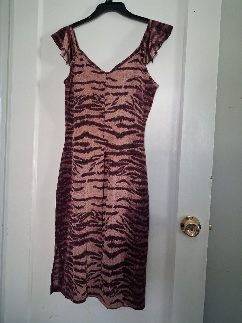 Purple tiger print sparkle dress